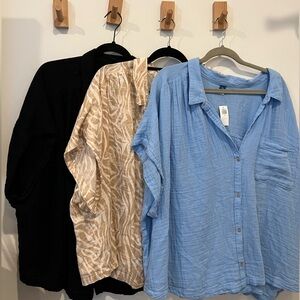 3 Old Navy Cotton Button-Up Tops